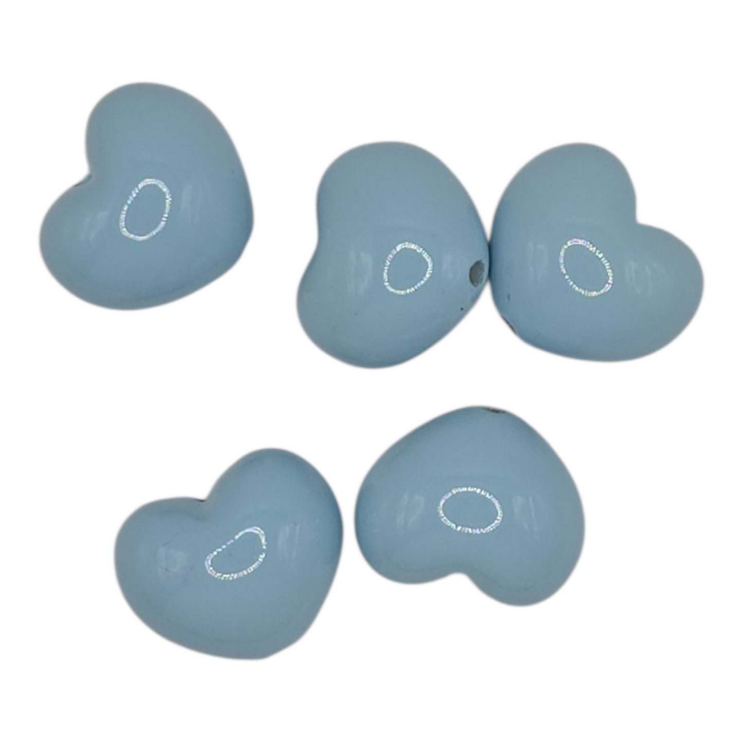 Painted Heart Shaped Beads