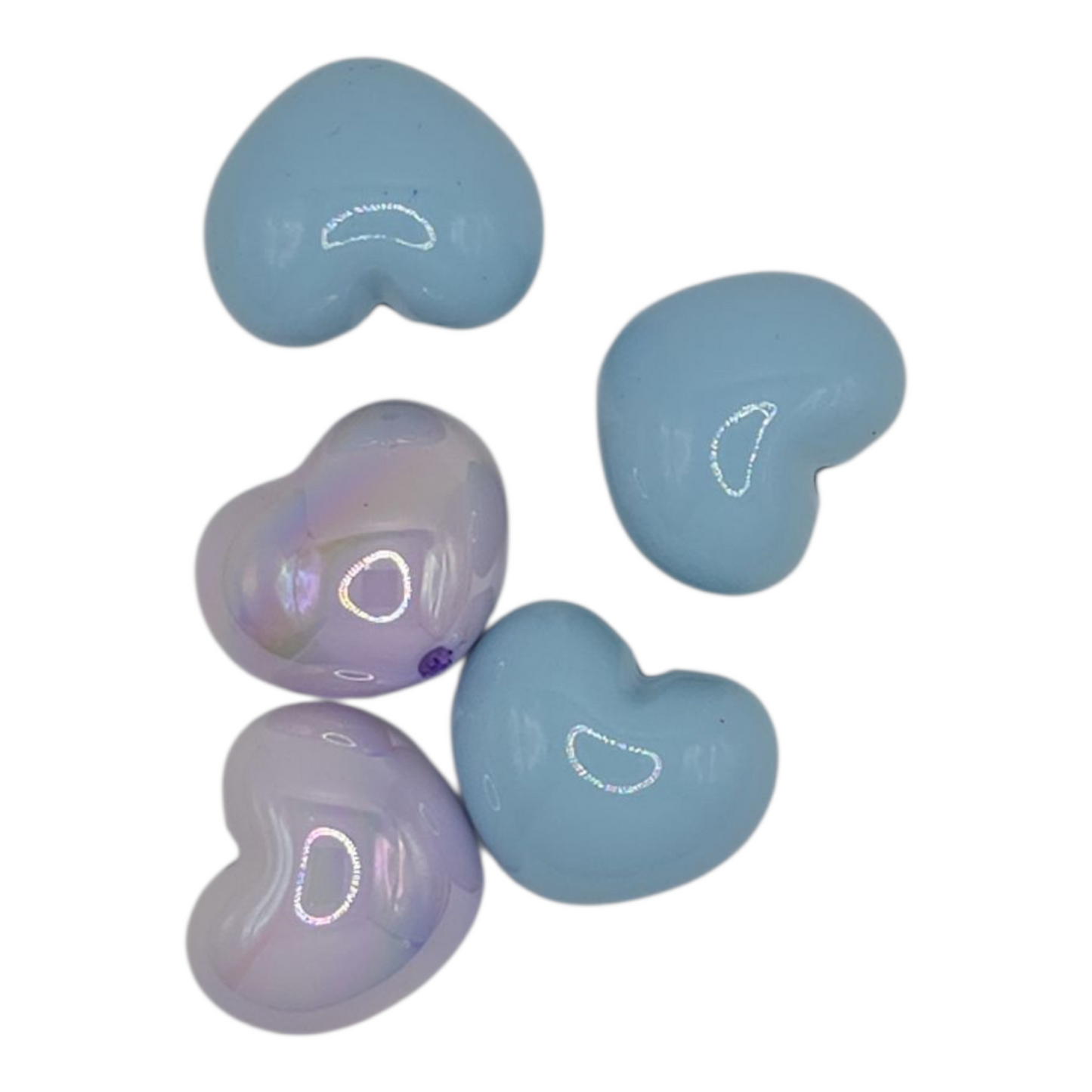 Painted Heart Shaped Beads
