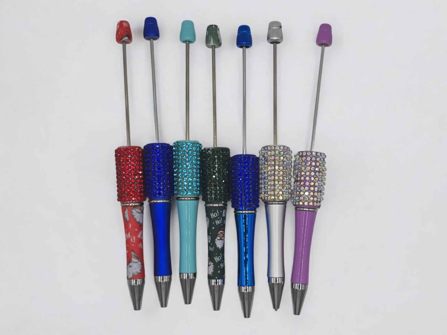 Rhinestone Beadable Plastic Pens (black ink; refillable)
