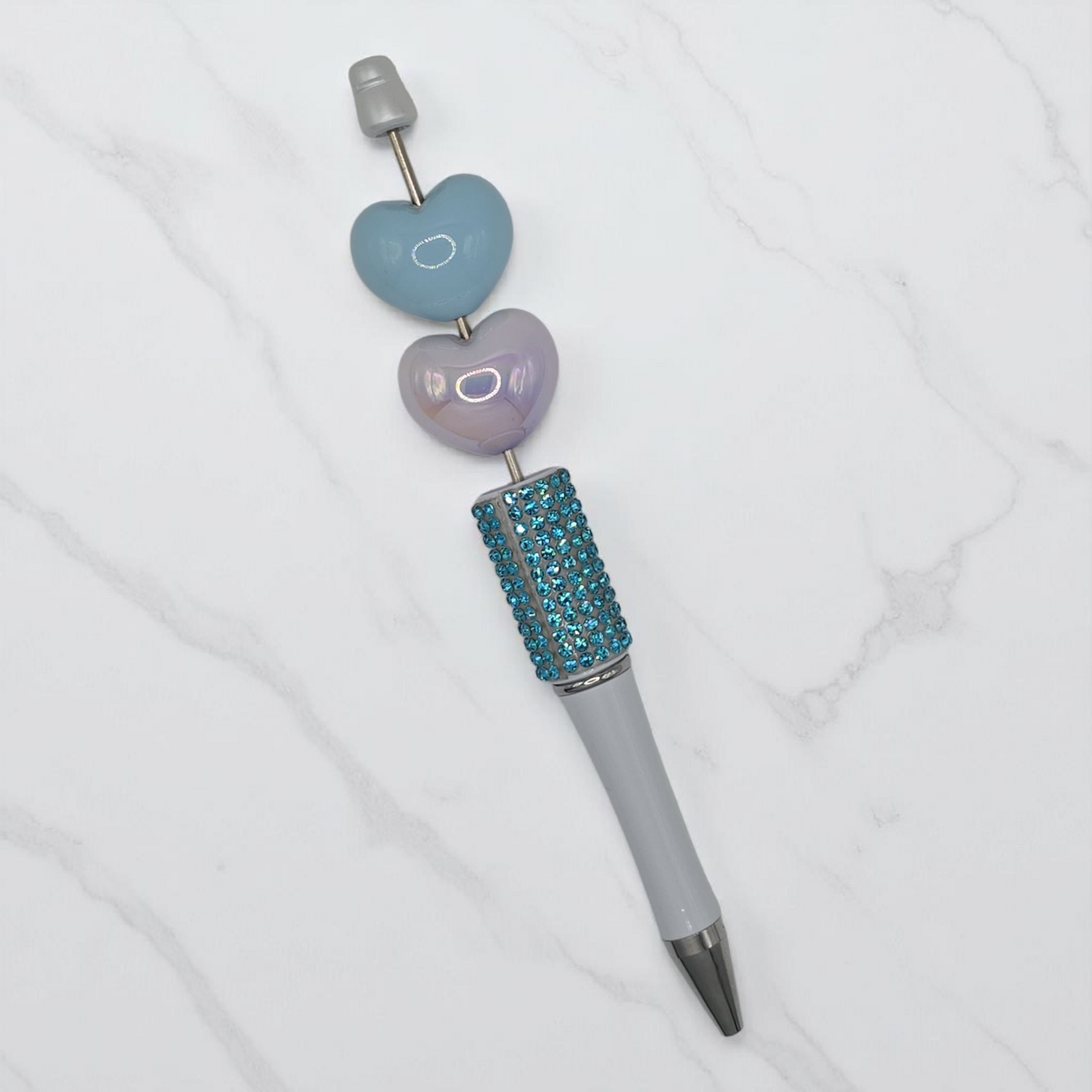 Painted Heart Shaped Beads