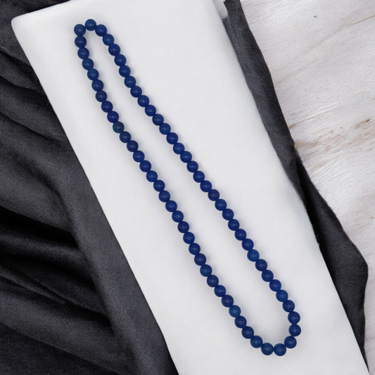 Cobalt Malaysia Jade, 6mm Round Beads, smooth (strand)