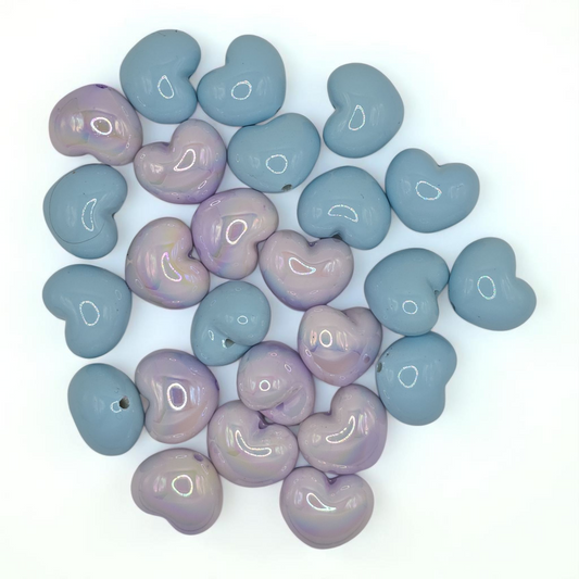 Painted Heart Shaped Beads
