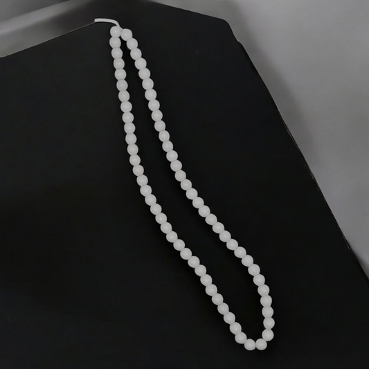 White Malaysia Jade, 6mm Round Beads, Smooth (strand)