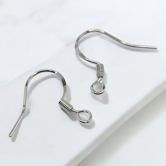 Sterling Silver (S925) Shepherd Hook Earring Findings.