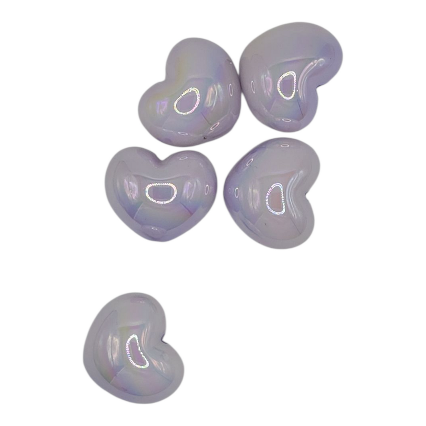 Painted Heart Shaped Beads